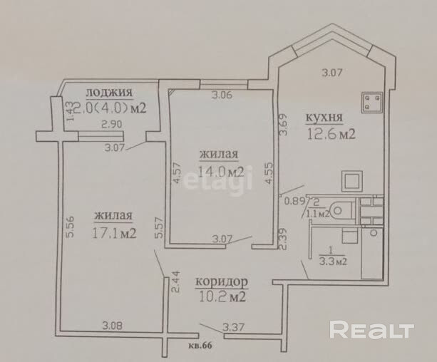2-к. квартира в Ленинском районе
